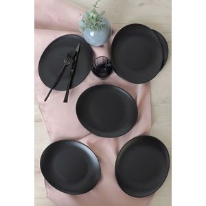 Set platouri servire desert, Hermia, 275KRM2202, Antibacterian, Negru mat imagine