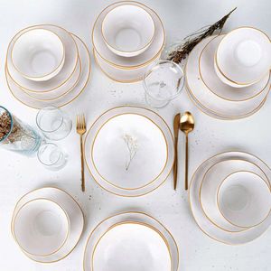 Serviciu de masa, Hermia, 275KRM1685, Antibacterian, Aur/Alb imagine