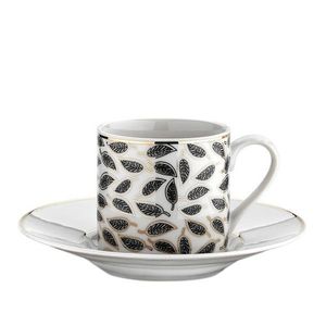 Set cesti de cafea, Hermia, 710KTP1249, 50 ml, Alb/Negru imagine