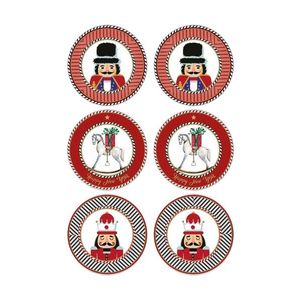 Set platouri servire desert, Hermia, 280TMA1621, Roșu / Alb / Gri imagine