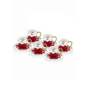 Set cesti de cafea, Hermia, 742TMA7547, Farfurie: 12 cm (6 bucăți), Multicolor imagine