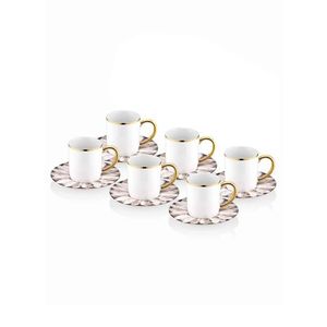 Set cesti de cafea, Hermia, 742TMA7555, Farfurie: 12 cm (6 bucăți), Multicolor imagine