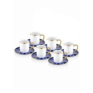 Set cesti de cafea, Hermia, 742TMA7557, Farfurie: 12 cm (6 bucăți), Multicolor imagine