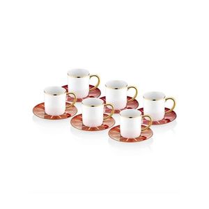 Set cesti de cafea, Hermia, 742TMA7559, Farfurie: 12 cm (6 bucăți), Multicolor imagine