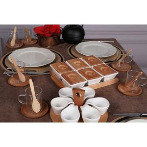 Set de mic dejun, Hermia, 196RWE2104, Tavă din lemn: 31, 5 x 22 cm (2 bucăți), Alb imagine