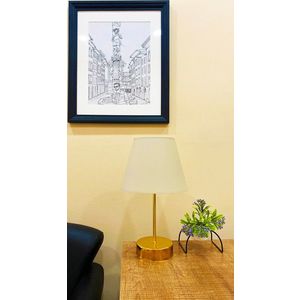Lampa de masa, Opviq, 390FLH1702, Bej / Auriu imagine