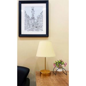 Lampa de masa, Opviq, 390FLH1707, Crem / Aur imagine