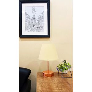 Lampa de masa, Opviq, 390FLH1709, Crema / Trandafir imagine