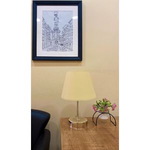 Lampa de masa, Opviq, 390FLH1708, Crem / Argintiu imagine
