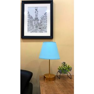 Lampa de masa, Opviq, 390FLH1717, Albastru / Auriu imagine