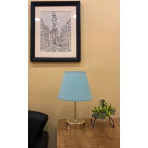 Lampa de masa, Opviq, 390FLH1718, Albastru / Argintiu imagine