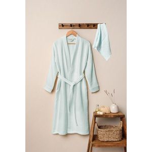 Set halate de baie, L'essentiel Maison, Kimono, Bumbac, Verde menta imagine