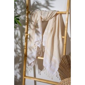 Prosop de plaja, L'essentiel Maison, New Diamond, Ecru imagine