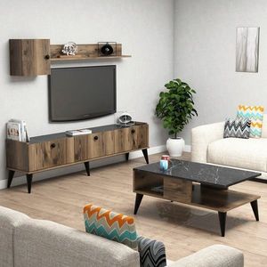 Set mobilier living, Hanah Home, Lidya 1, Nuc / Marmură imagine