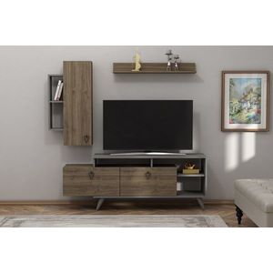 Comoda TV, Hanah Home, Clara, 175.2x58.6x35 cm, Nuc / Antracit imagine