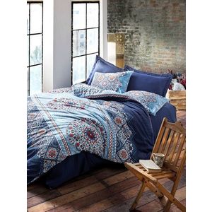 Lenjerie de pat dubla, 6 piese, 240x260 cm, 100% bumbac satinat, Cotton Box, Harmony imagine