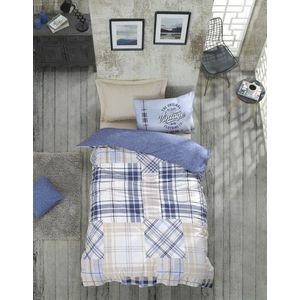 Lenjerie de pat pentru o persoana Young, 3 piese, 160x220 cm, 100% bumbac ranforce, Cotton Box, Youth, bej imagine