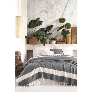 Cuvertura Double Pique, 200x230 cm, 100% bumbac, Seritli, Viaden, antracit imagine