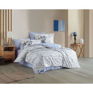 Lenjerie de pat dubla 4 piese, L'essentiel Maison, Fiesta, Albastru imagine