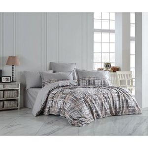 Lenjerie de pat dubla 4 piese, L'essentiel Maison, Lucia, Gri imagine