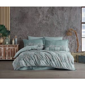 Lenjerie de pat dubla 4 piese, L'essentiel Maison, Lucia, Verde imagine