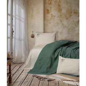 Set cuvertura pique Single, L'essentiel Maison, Sophia, Verde imagine