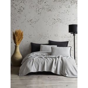 Set cuvertura de pat dubla 3 piese, L'essentiel Maison, Silvano, Negru imagine