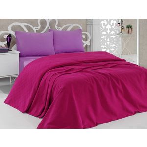 Cuvertura pique Single, L'essentiel Maison, 7, Bumbac, Fucsia imagine