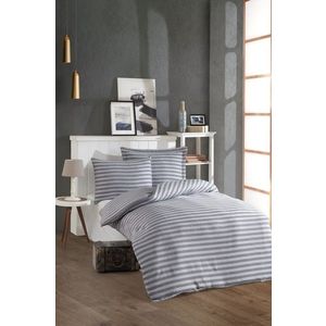 Lenjerie de pat pentru o persoana 2 piese, L'essentiel Maison, Water Yollu Saten, Bumbac;Poliester, Gri deschis imagine