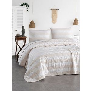 Cuvertura matlasata dubla, L'essentiel Maison, Max Yollu Saten, Bumbac;Poliester , Bej imagine