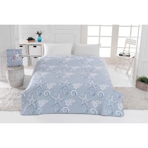 Patura Double, L'essentiel Maison, Cotton Sandy, Albastru imagine