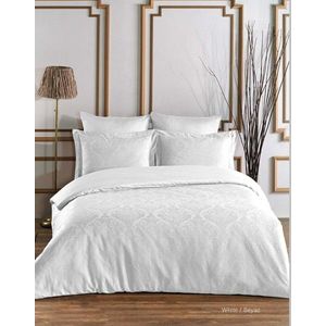 Lenjerie de pat dubla, L'essentiel Maison, Damask, Alb imagine