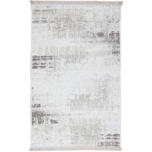 Covor Eko rezistent, NK 01 - Cream, Grey, 100% poliester, 75 x 200 cm imagine