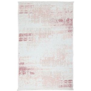 Covor Eko rezistent, NK 01 - Cream, Pink, 100% poliester, 75 x 200 cm imagine