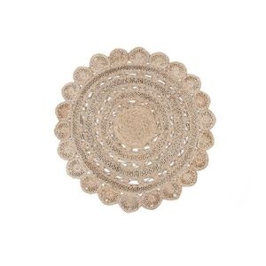 Covor Eko lucrat manual, CA 105 - Dhurrie, iuta, 120 cm Ø imagine