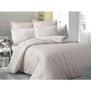 Lenjerie de pat dubla King (EU) Cream, Victoria, 3 piese, 260x220 cm, bumbac satinat, crem imagine