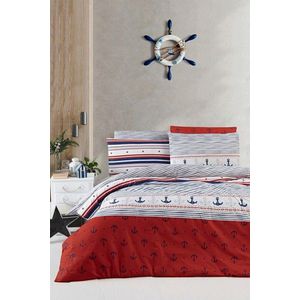 Lenjerie de pat pentru o persoana Single XL (DE), L'essentiel Maison, Anchore, Alb / Roșu / Albastru închis imagine