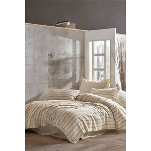 Lenjerie de pat dubla, L'essentiel Maison, Solaris, Nurca / Crema imagine