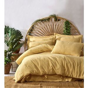 Lenjerie de pat dubla, L'essentiel Maison, Lucca, Galben imagine