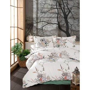 Lenjerie de pat dubla, L'essentiel Maison, Salom, Alb / Maro / Roz / Verde imagine