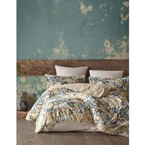 Lenjerie de pat pentru o persoana (FR), L'essentiel Maison, Cinque Terra, Bej / Crem / Albastru închis imagine