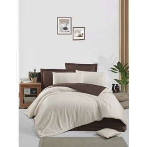 Lenjerie de pat dubla, L'essentiel Maison, Cream, Crem/Maro imagine