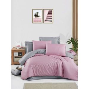 Lenjerie de pat dubla, L'essentiel Maison, Rose, Roz / Gri imagine