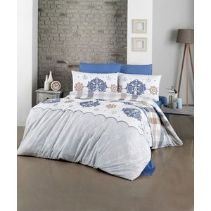 Lenjerie de pat pentru o persoana (DE), 2 piese, L'essentiel Maison, Galina, Blue / White / Grey / Brown imagine