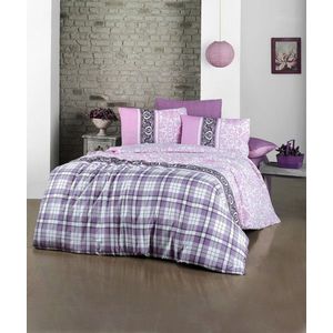 Lenjerie de pat pentru o persoana (DE), 2 piese, L'essentiel Maison, Tina, Purple / Pink / White imagine