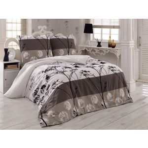 Lenjerie de pat dubla (ES), 2 piese, L'essentiel Maison, Blezza, Gri / Negru / Alb imagine