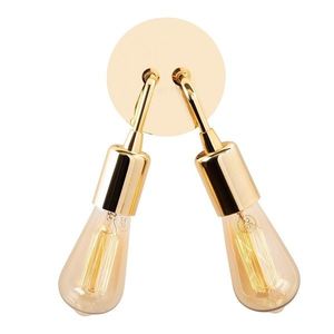 Aplica de perete Harput N-1331, Noor, 14 x 20 cm, 2 x E27, 100W, auriu imagine