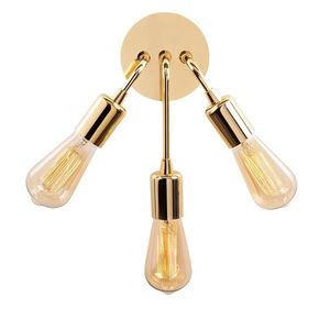 Aplica de perete Harput N-1337, Noor, 22 x 28 cm, 3 x E27, 100W, auriu imagine