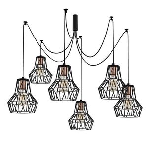 Candelabru Tortum N-1054, Noor, 113 x 140 cm, 6 x E27, 100W, negru imagine
