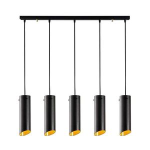 Lustra Sivani MR - 980, Opviq, 85 x 8 x 114 cm, 5 x E27, 100W, negru/galben imagine